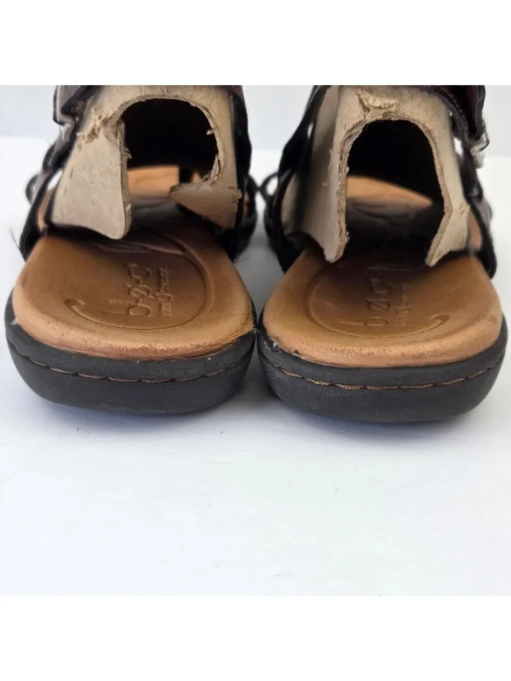 b.o.c. Felicia Embossed Strappy Sandals Dark Brown Size 7M